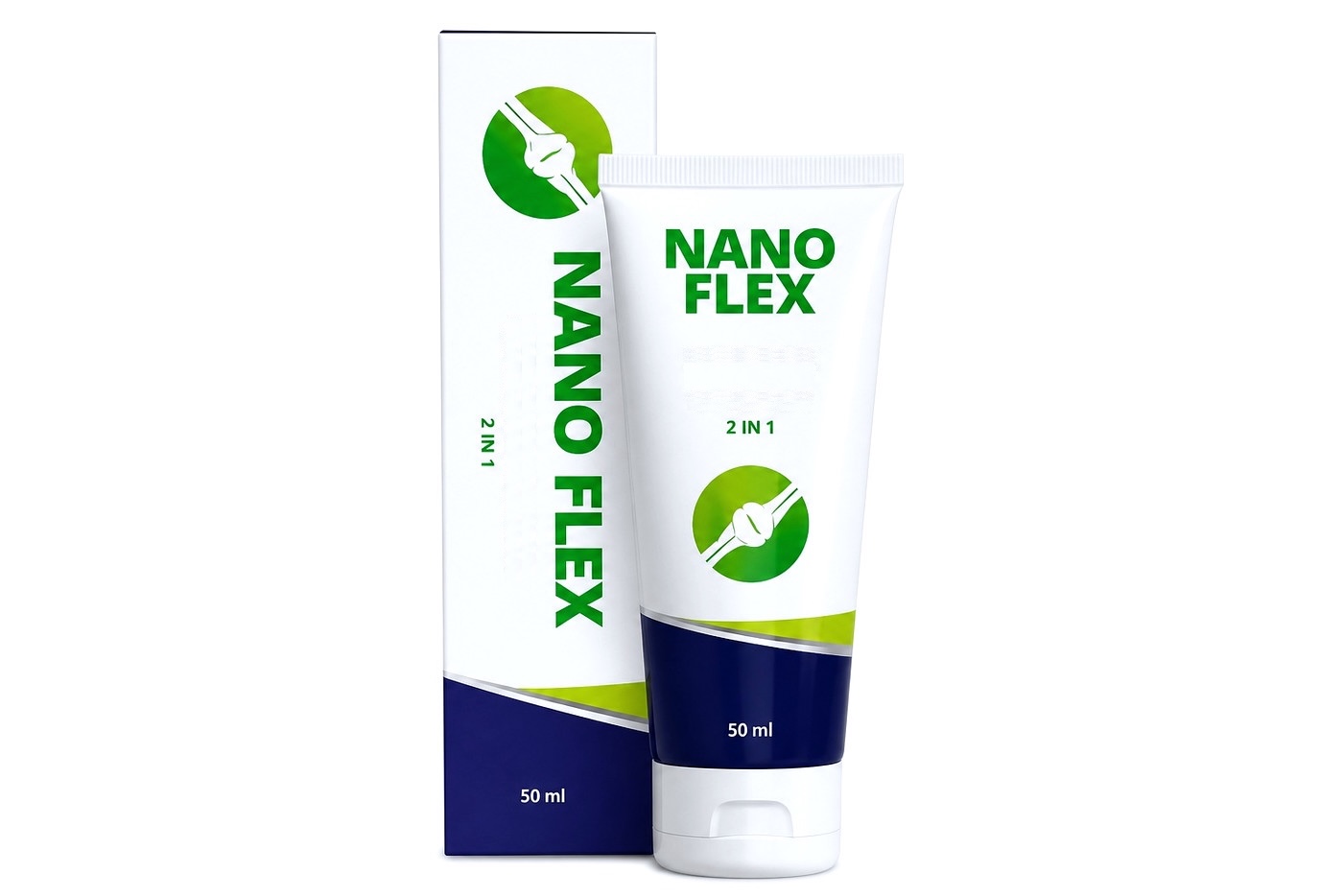 NanoFlex fehér tubus és kartondoboza, termékfotó